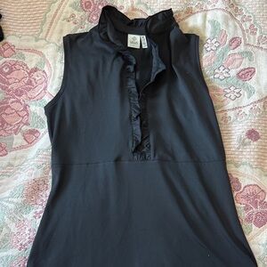 Lela Rose Elegant Black Ruffled Blouse